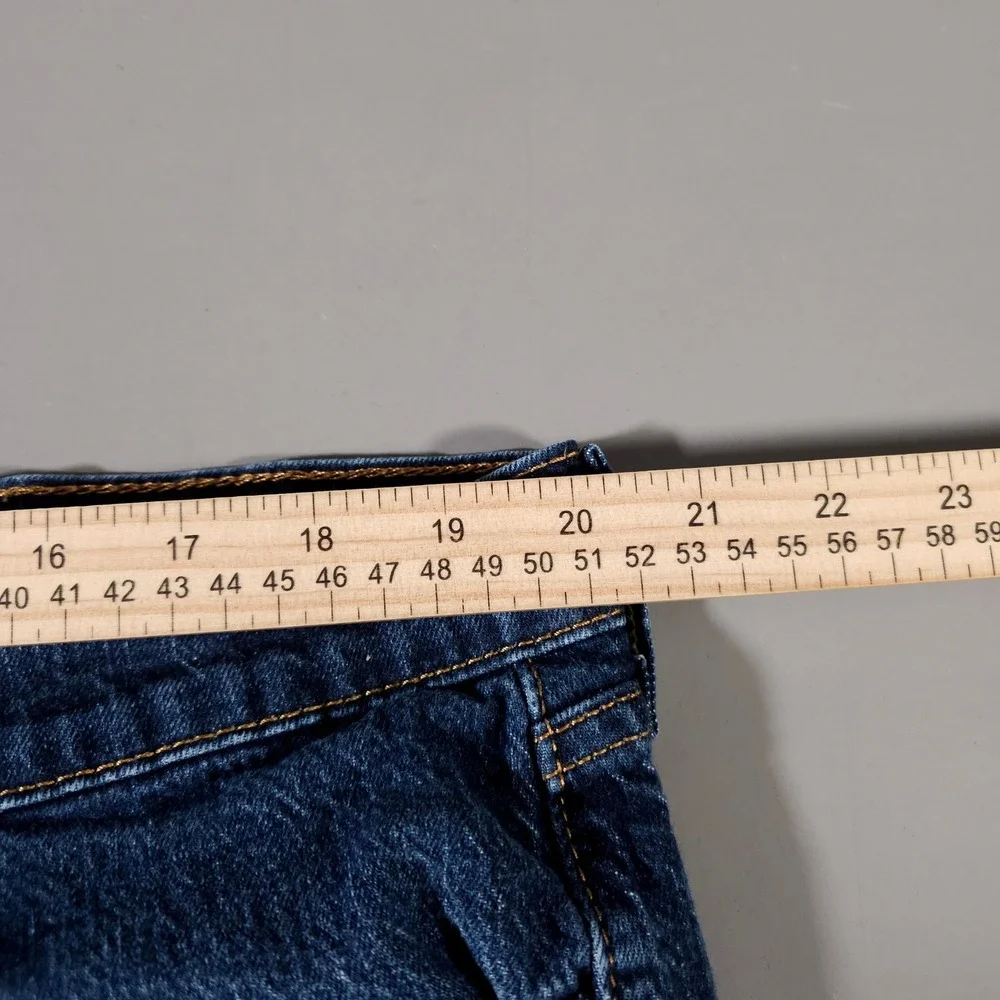 Levi's 505 Regular Fit Jeans Mens 42x32 Blue Dark Wash‎ Straight Leg Denim